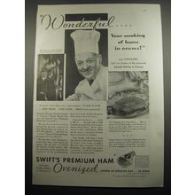1933 Swift's Premium Ham Ad - Wonderful.. your smoking of hams in ovens!