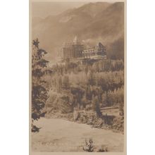 CPR Hotel From Bow River Canada Very Old Real Photo Postcard
