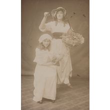Dairy Farming Ladies Dancing With Basket Dorset Wimborne Postcard