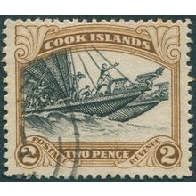 Cook Islands 1936 2d black & brown SG108 used