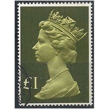 1977 SG1026 £1 Bright Yellow-Green & Blackish Olive Very Fine Used...