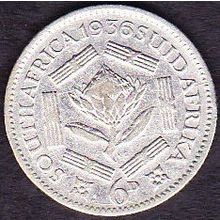 1936 South Africa 6 Pence Silver Coin