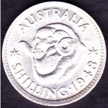 1948 Australia 1 Shilling Silver Coin