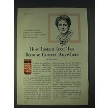 1958 Tender Leaf Tea Ad - Emily Post - How Instant Iced Tea became correct