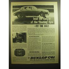 1964 Dunlop C41 Tires Ad - Beat the danger of the floating tyre