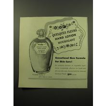 1950 Houbigant Quelques Fleurs Hand Lotion Ad - Sensational new formula