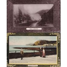 Storm at Aberystwyth Welsh Antique Real Photo 2x Postcard