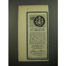 1954 Rogers Peet Cuff Links Ad - Cuff Links designed in a heraldic style