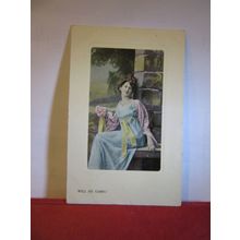 'WILL HE COME?', ROMANCE used antique postcard by Woolstone Bros. 1911 pm =