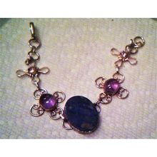 Bracelet Sodalite oval with light amethyst NEW