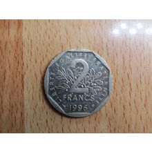 France Republic 1996 2 Francs Coin