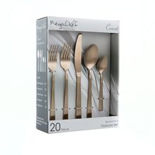 MegaChef Cravat 20 Piece Flatware Utensil Set, Stainless Steel Silverware Met...