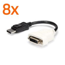 Lot of 8 StarTech DisplayPort DP(M) to DVI(F) Cable Adapters DP2DVI