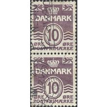 DENMARK, Wave design (pair), dark violet 1948, 10ore
