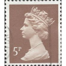 GB, Queen Elizabeth Machin, brown 1988, 5p