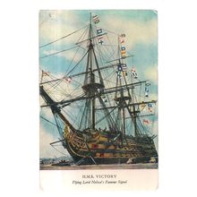 H.M.S VICTORY, PORTSMOUTH unused vintage postcard by Gale & Polden =