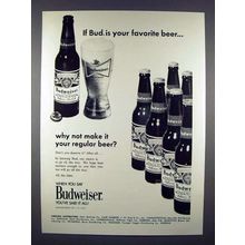 1971 Budweiser Beer Ad - Make it Your Regular