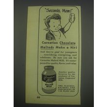 1947 Carnation Malted Milk Ad - Seconds, mom