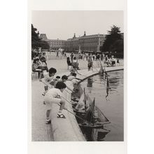 Children Toy Model Boats Tulleries Garden at Louvre Paris France Postcard