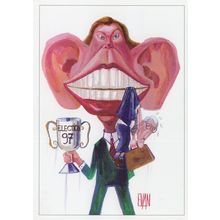 Tony Blair Giant Ears 1997 Election Victory Comic Painting Postcard