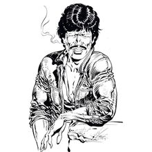 Charles Bronson Limited To 250 Published 1980s Painting Postcard