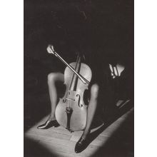 Sexy Cello Bass Player Stiletto High Heels Photo Music Art Postcard