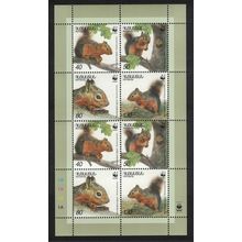 Armenia WWF Squirrel Sheetlet of 2 sets 2001 MNH SG#484-487 MI#435-438