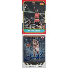 MICHAEL JORDAN & SCOTTIE PIPPEN AUTO 1987/17 CHICAGO BULLS HOF WORLD CHAMPIONS