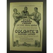 1911 Colgate's Shaving Lather Ad - Stick Powder Cream