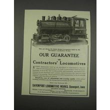 1911 Davenport Locomotive Works Ad - Contractors'