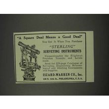 1910 Iszard-Warren Sterling Surveying Instruments Ad - Square Deal