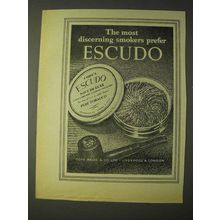 1958 Cope's Escudo Navy De Luxe Tobacco Ad - The most discerning smokers prefer