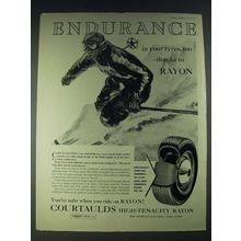 1958 courtaulds high-Tenacity Rayon Ad - Endurance in your tyres