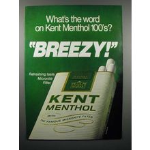 1971 Kent Menthol 100's Cigarette Ad - What's the Word?