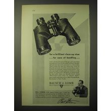 1948 Bausch & Lomb Binoculars Ad - Bill Stern - For a brilliant close-up