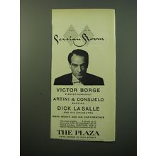 1950 The Plaza Hotel Ad - Victor Borge - The New Persian Room