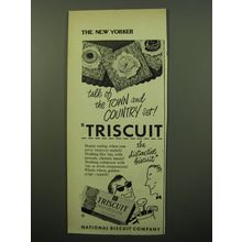 1950 Nabisco Triscuit Biscuit Ad - Talk of the town and country set