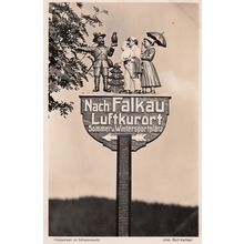 Wegweiser In Schwarzald Nach Falkau Luftkurort German Sign Real Photo Postcard