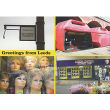 Leeds Ladies Wig Shop Football Ground T-Shirt Shop Postcard