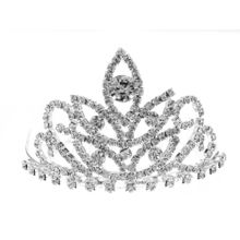 Small Tiara w/ Comb - Clear Crystal Stones - TA-60580CR-S
