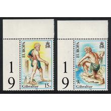 Gibraltar Europa Folklore 'The Pillars of Hercules' 2v Corners 1981 MNH