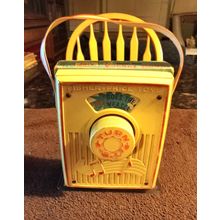 Old Vintage Fisher Price Pocket Radio Pop Goes The Weasel 6" Tall Working 1972