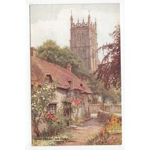 Smithy Cottages & Church Chipping Campden J Salmon Art Postcard Gloucestershire
