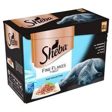 Sheba Pouches Fine Flakes 48 x 85g Fish Collection in Jelly