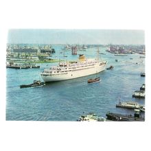 AMSTERDAM HARBOUR, CRUISE BOAT, HOLLAND .unused vintage postcard boat =