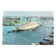 AMSTERDAM HARBOUR, CRUISE BOAT, HOLLAND .unused vintage postcard boat