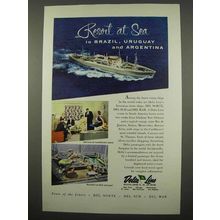 1957 Delta Line Cruise Ad - Resort at Sea