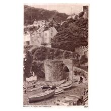 CLOVELLY FROM THE HARBOUR, DEVON unused vintage postcard by E A Sweetman & Son =