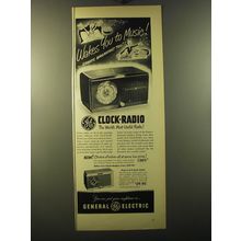 1950 General Electric Clock-Radio Ad - Wakes you to music .. starts breakfast