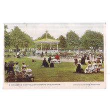 CONCERT,MONTPELLIER GARDENS, HARROGATE YORKS. antique used postcard by Burrow =